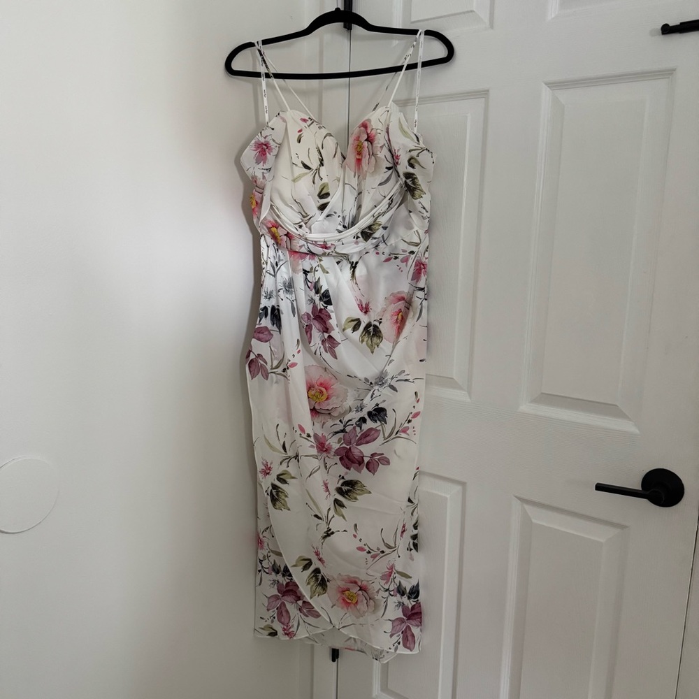 White Floral Off The Shoulder Spaghetti Strap Maxi Dress